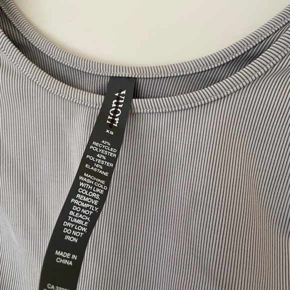 Vuori Striped White and Blue Crop Top - Picture 5 of 5